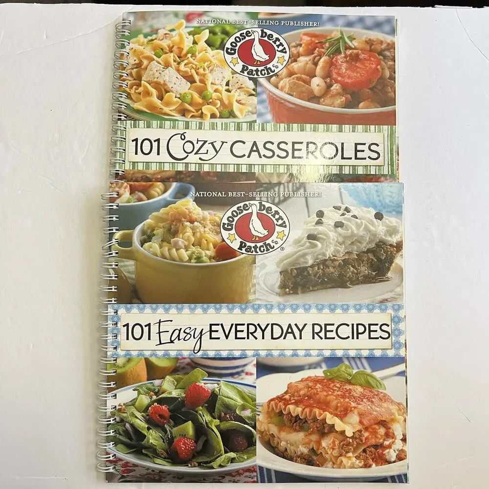 101 Easy Everyday Recipes And 101 Cozy Casseroles by Gooseberry Patch Set Of 2